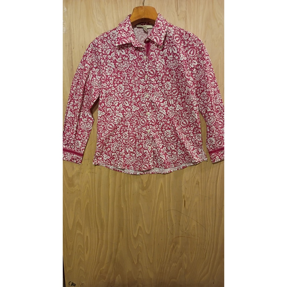 Appleseed's Petites Floral Damask Button Down Shirt Size PS, Grandmillenial.